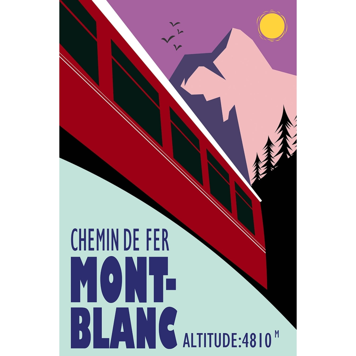 Tableau terminus chamonix 4810m Tableau alu Dibond