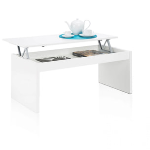 Mesa de centro elevable Evan Blanco Brillo