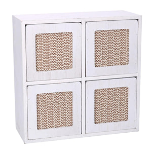 Portatutto in legno bianco quadro cm20x8x20