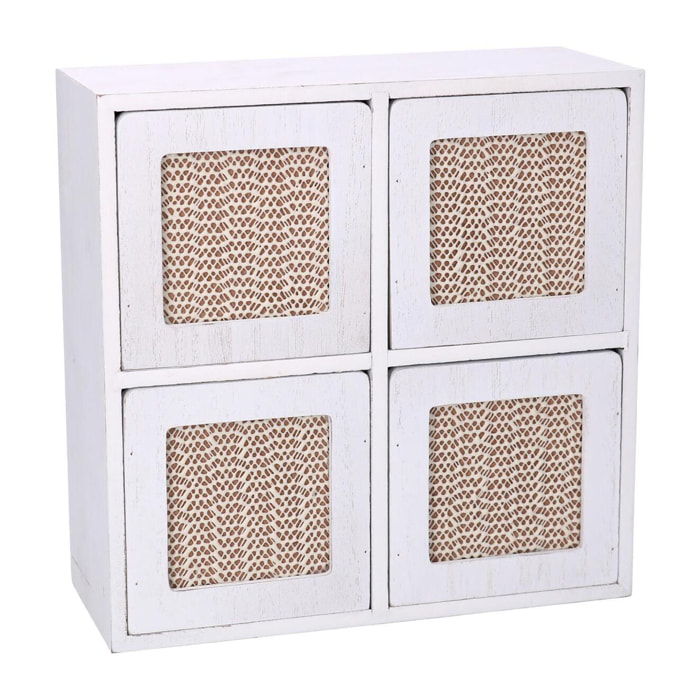 Portatutto in legno bianco quadro cm20x8x20