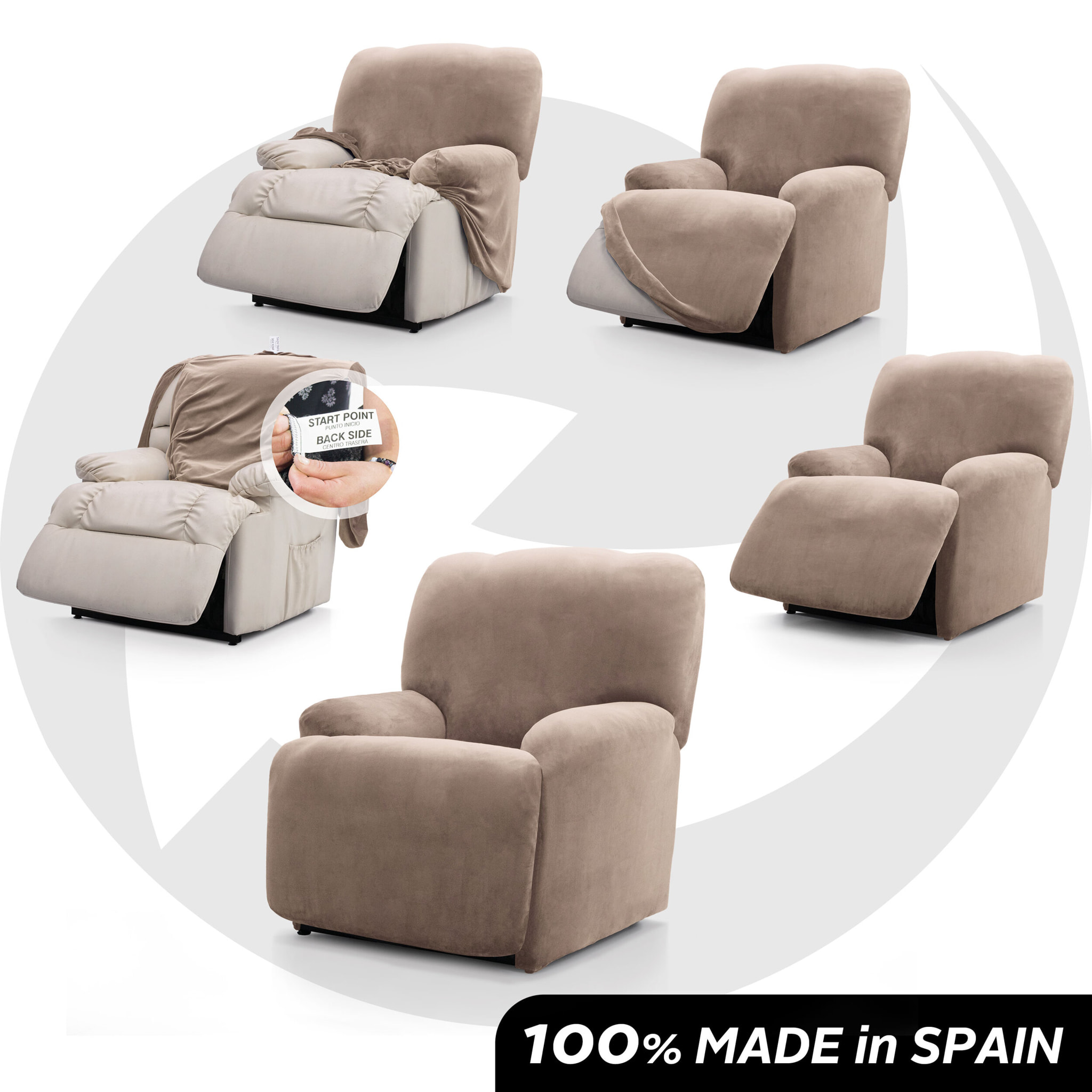 Funda TERCIOPELO ANTIMANCHAS Multi elástica para RELAX PIES JUNTOS modelo VERONICA