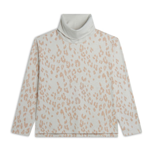 Felpa in viscosa interlock effetto tricot fantasia animalier