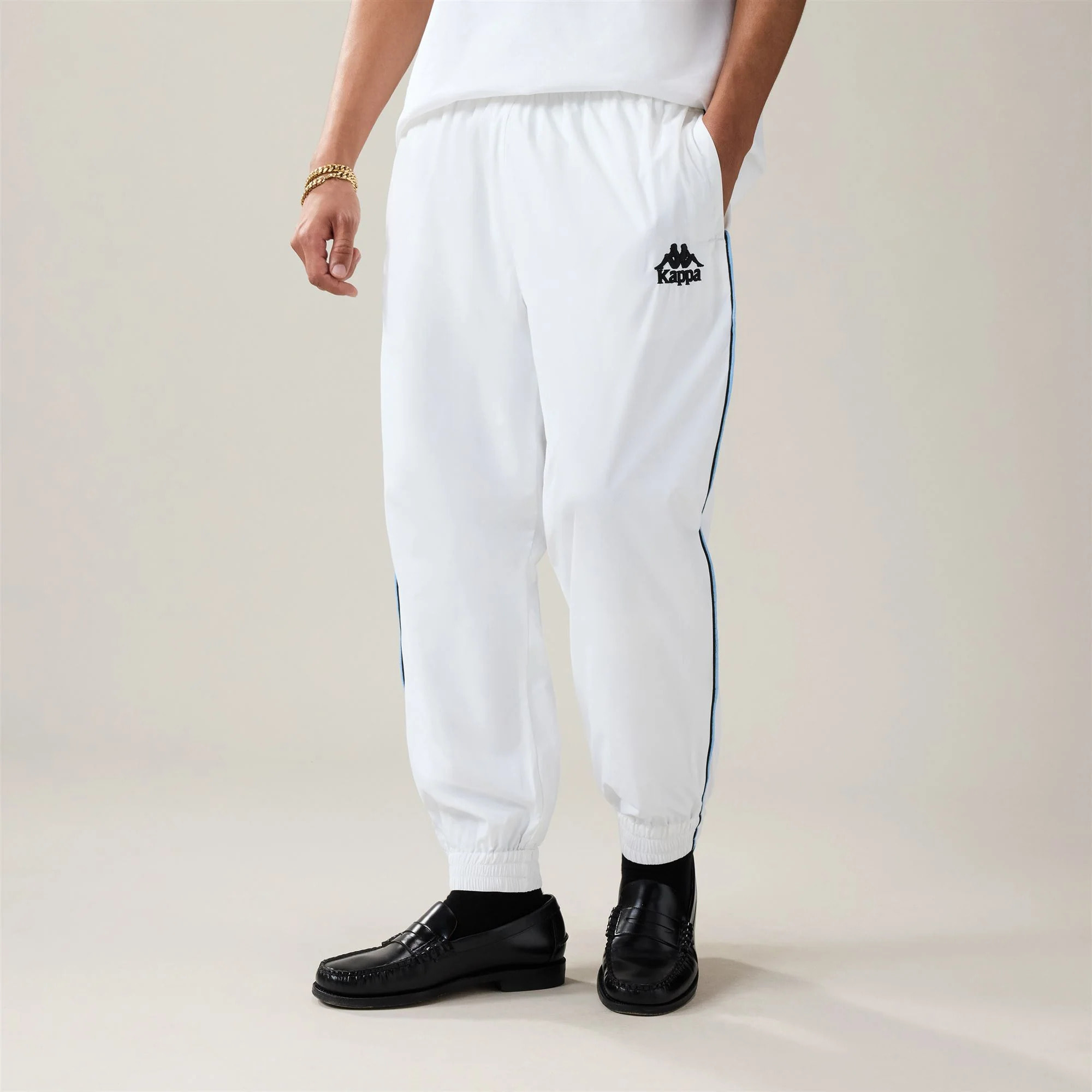 Kappa - Pantaloni Uomo Bianco - Authentic Solorit