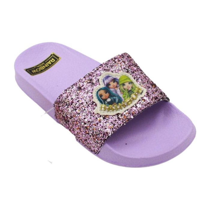 Ciabatte Glitterate Viola Rainbow High Lei Easy Shoes Viola