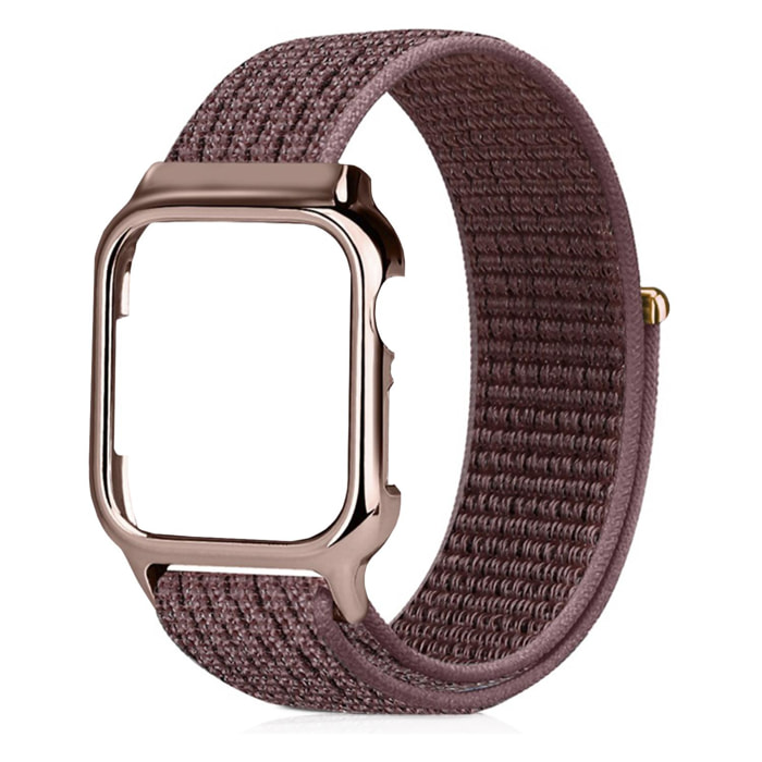 Cinturino in nylon con calotta rigida e chiusura in velcro compatibile con iWatch 44mm