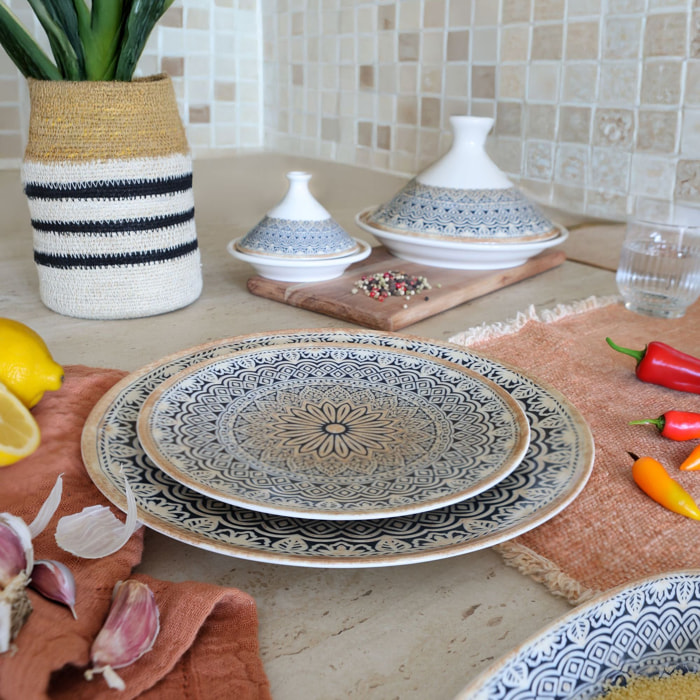 Lot de 6 assiettes à dessert en porcelaine 20cm BYZANCE