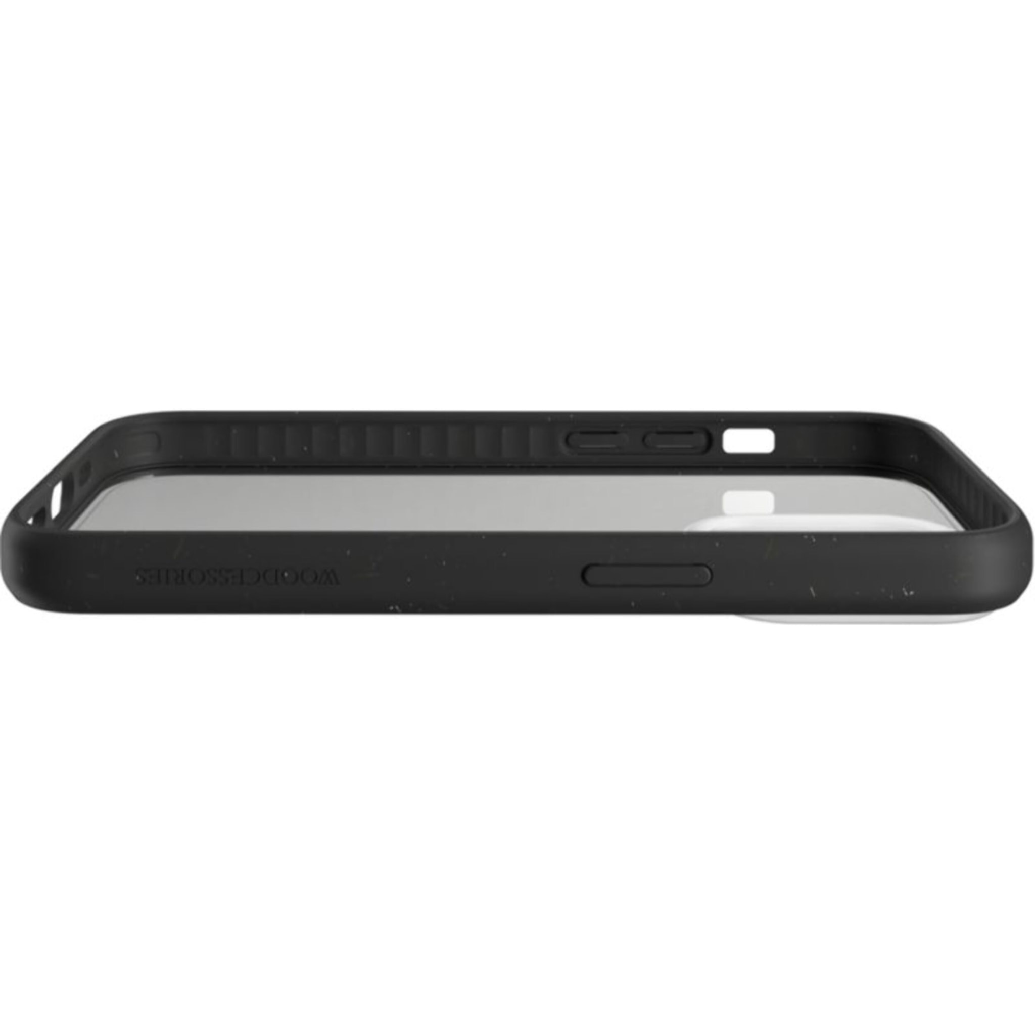 Coque bumper WOODCESSORIES iPhone 14 Pro transparent noir