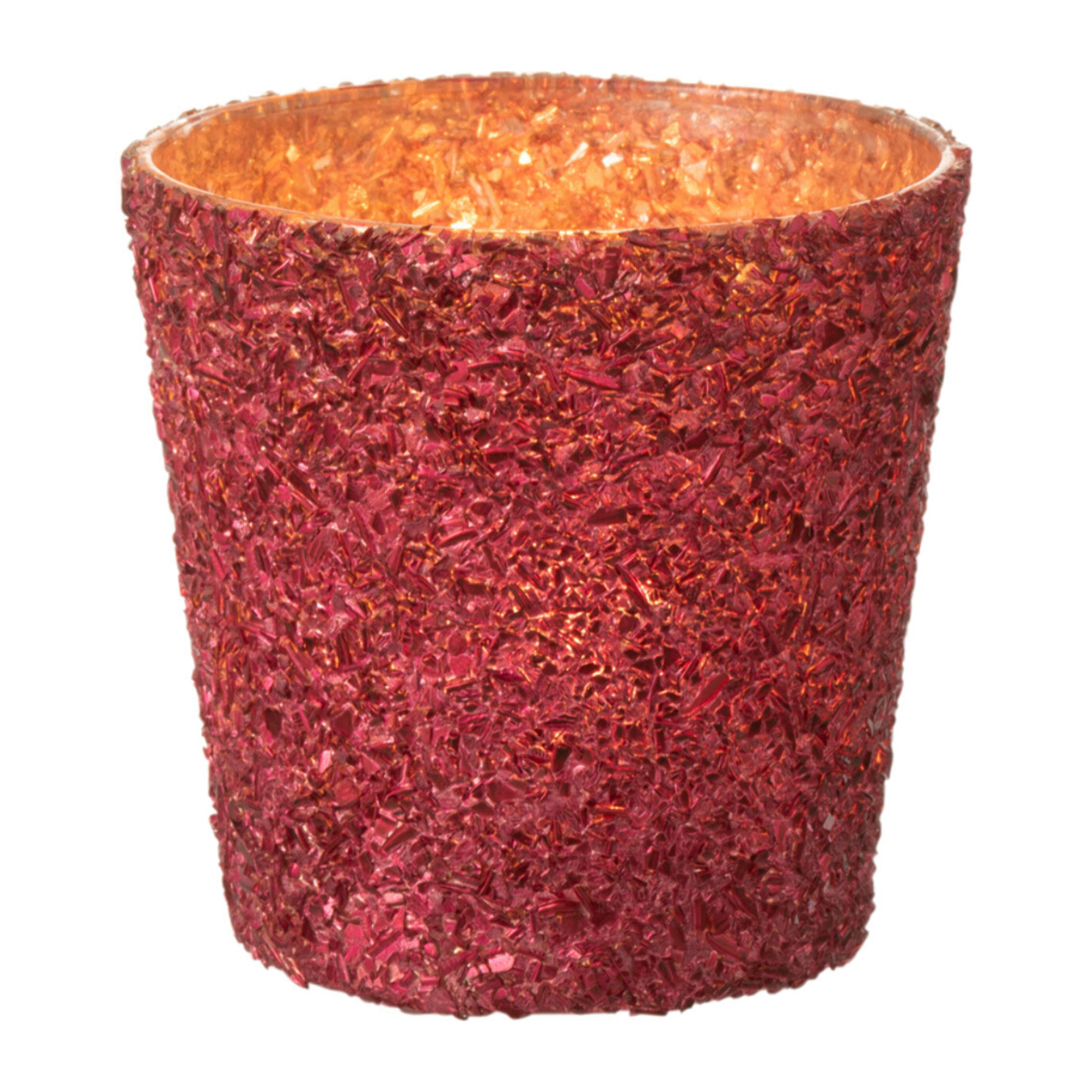 J-Line photophore Paillettes - verre - fuchsia - small - 2 pièces