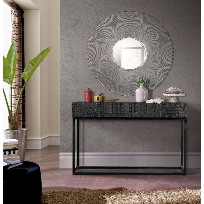 Consola - madera de mango y patas de hierro - 120x30x76cm