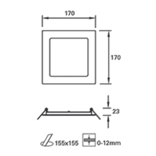 Forlight Easy Square 170mm downlight en forma cuadrada con luz led blanco neutro 4000K en color blanco