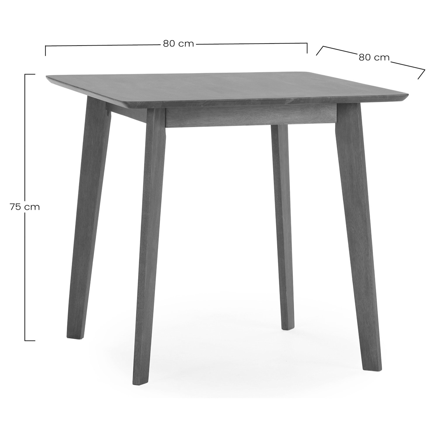 Juego de mesa 80x80 cm y 4 sillas de comedor Clarck