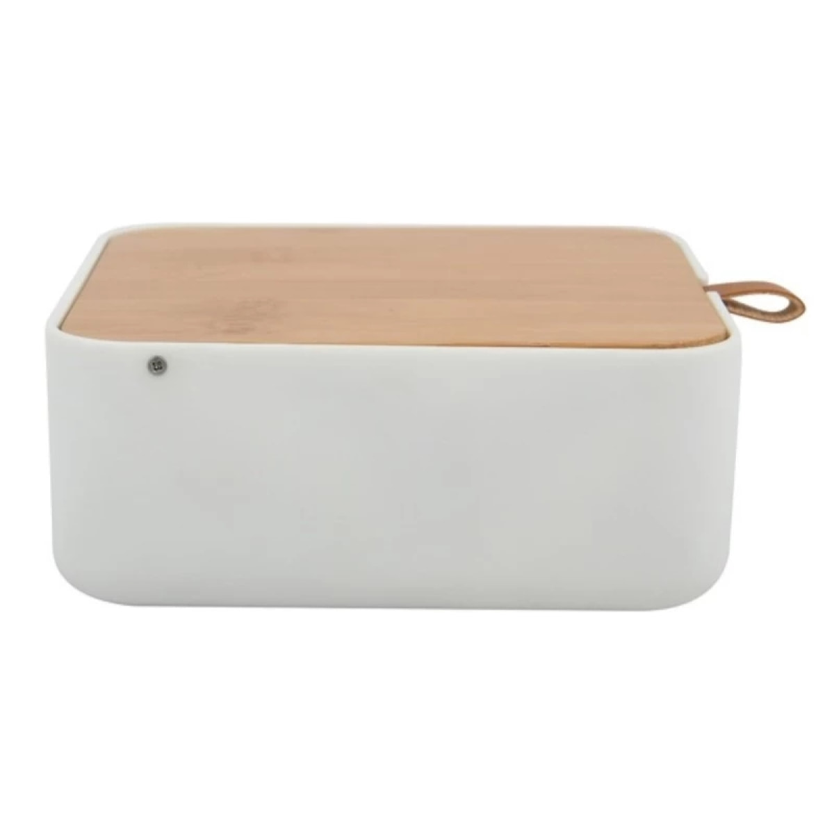 Boîte à bijoux avec miroir Bambou & PS carré ALAIS Blanc Spirella