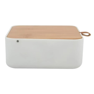 Boîte à bijoux avec miroir Bambou & PS carré ALAIS Blanc Spirella