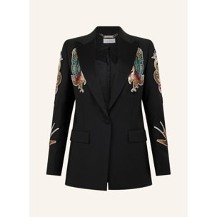 PHILIPP PLEIN Boyfriend's Fit Blazer Tattoo Patches