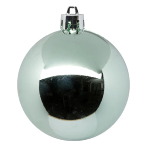 Boule de Noël plastique 60mm x9 vert amande