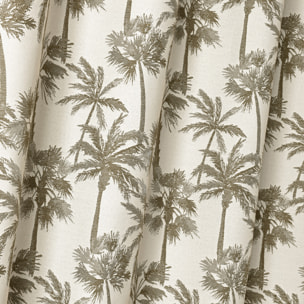 Rideau œillets motif palmier tamisant en tissu texturé - Vert