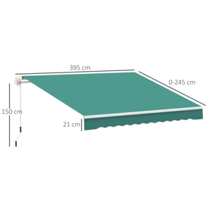 Toldo con Brazo de Aluminio Poliéster y Acero 4x2,5m Verde