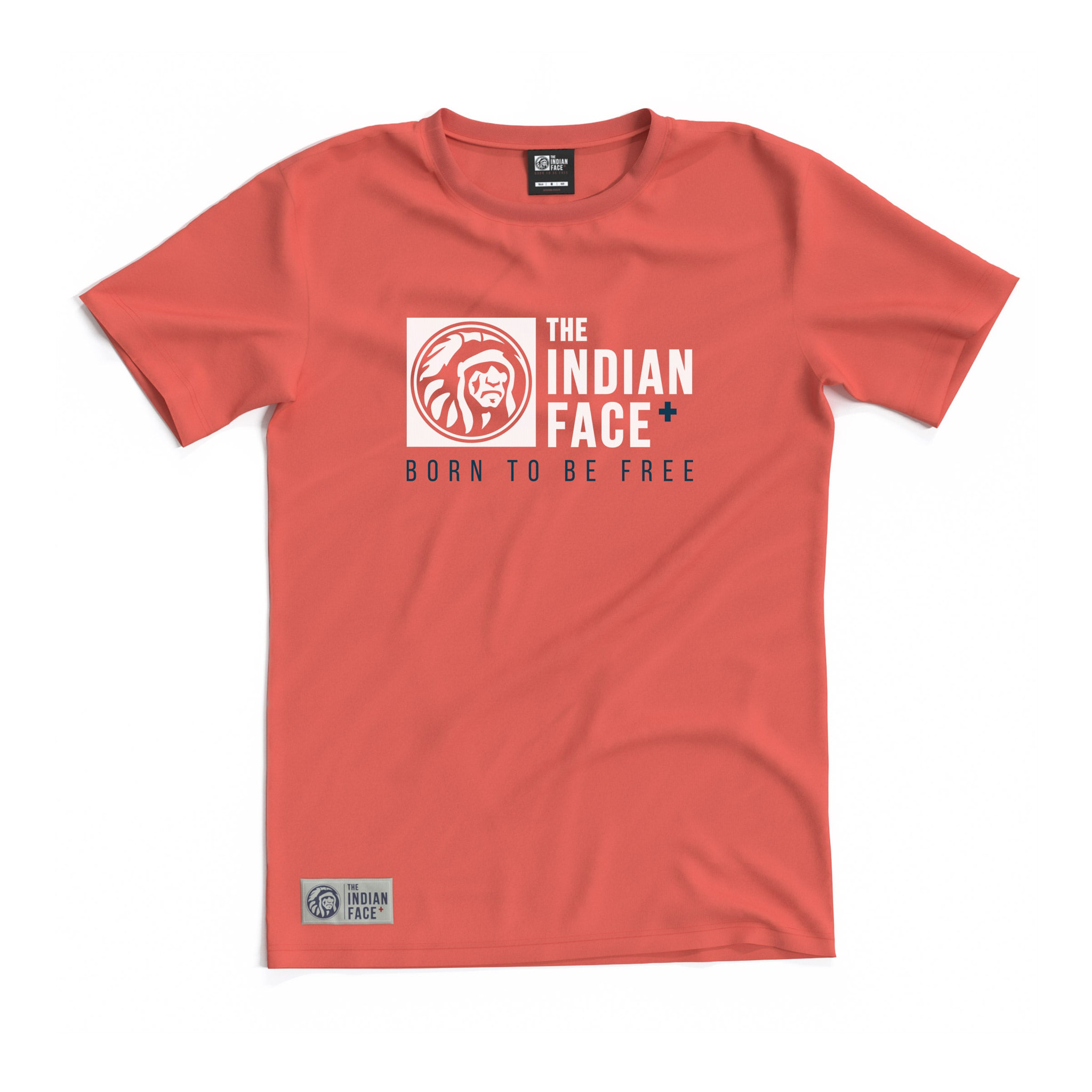 Camisetas The Indian Face Born to be Free Coral para hombre y para mujer
