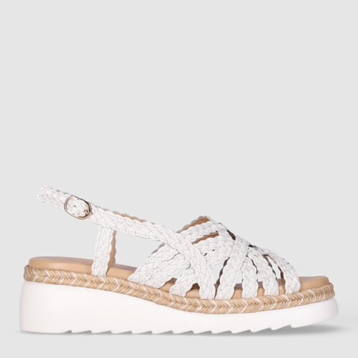 Sandalias de Piel - Blanco - Tacón: 5 cm