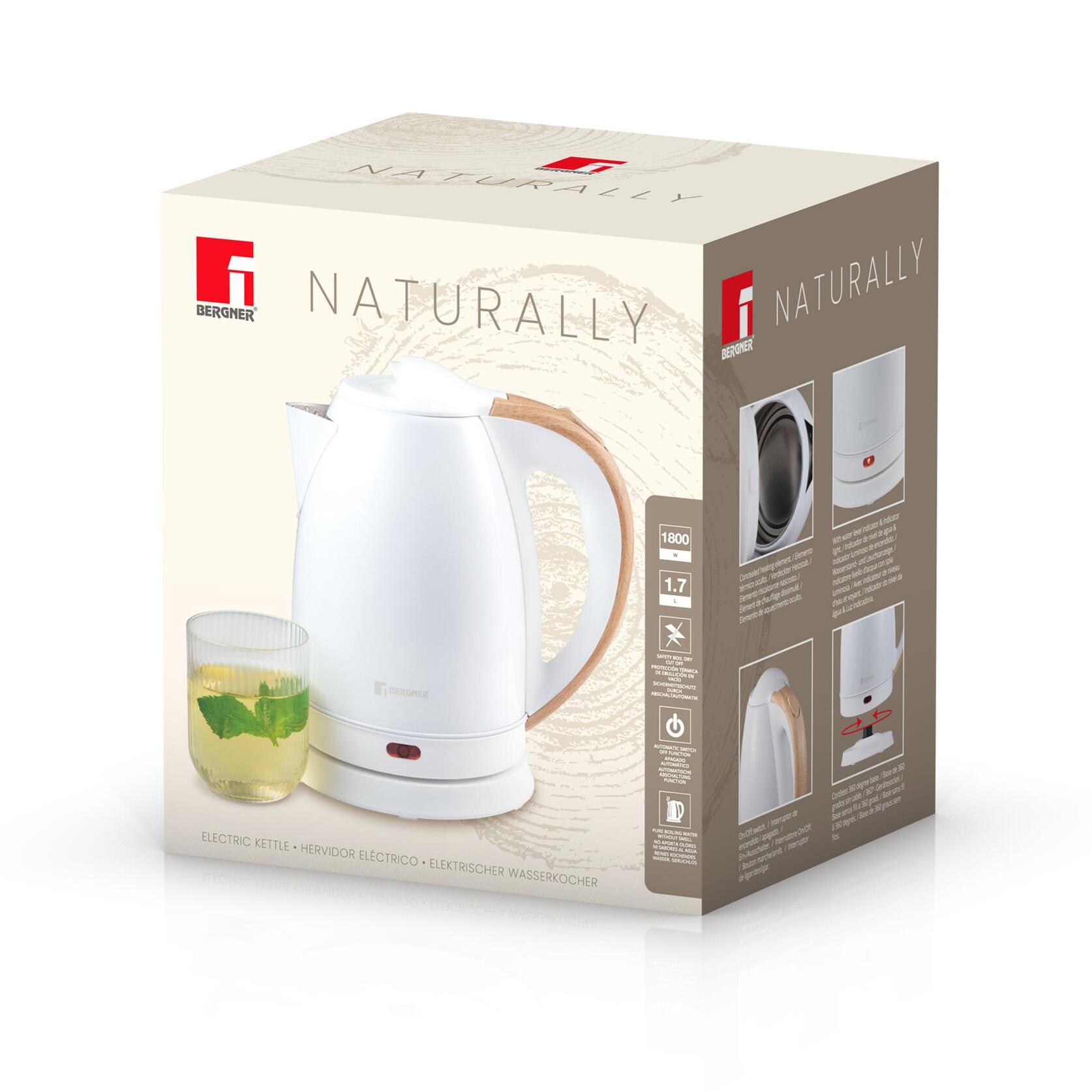 Hervidor Eléctrico 1500-1800W de 1,7L Blanco