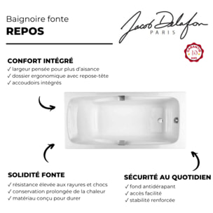 Baignoire droite en fonte 170 x 80 Repos
