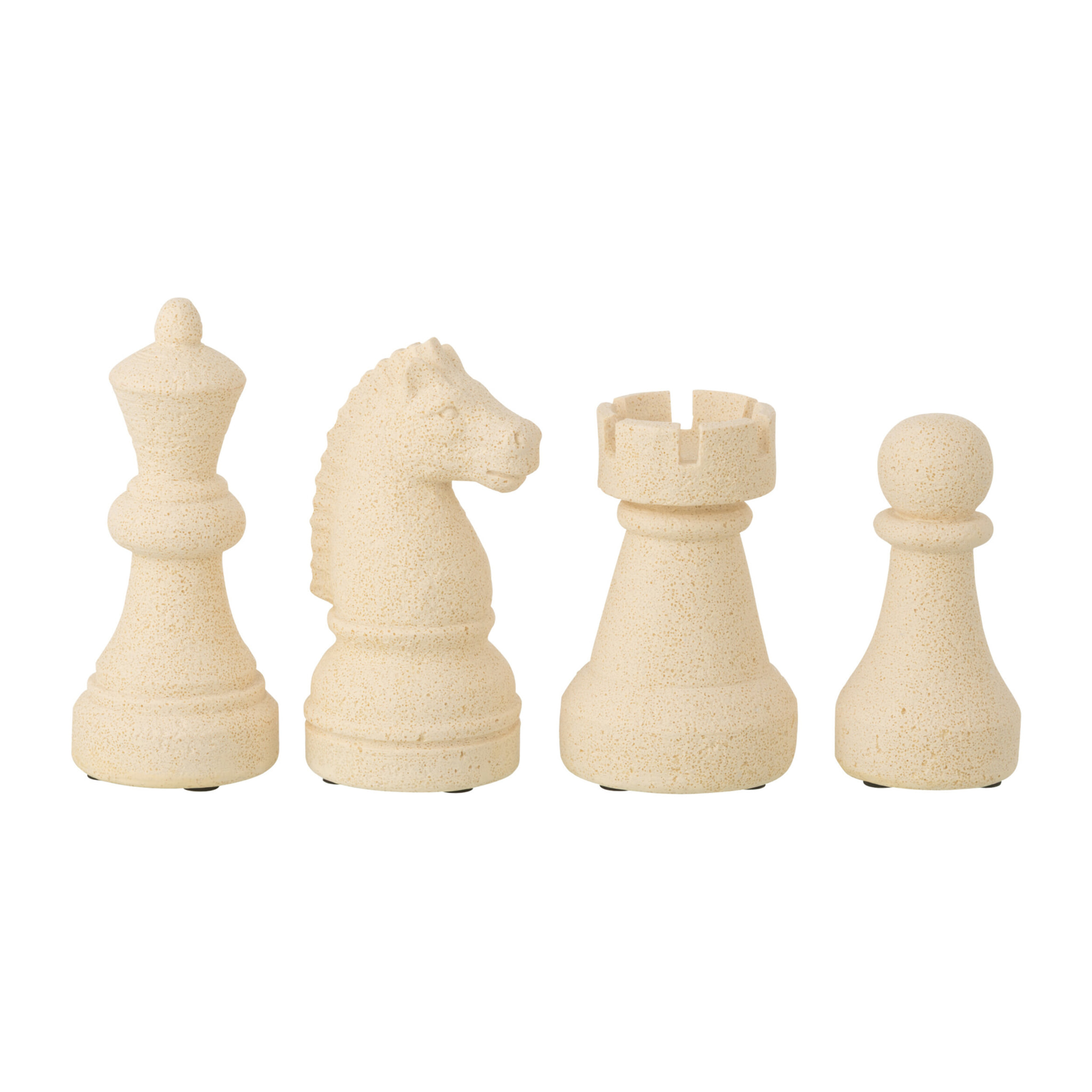 J-Line Pièce D'échecs - polyrésine - beige - small - 4 pièces