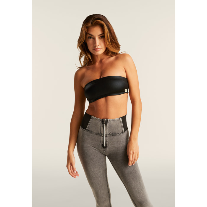 Top a fascia coated effetto brillante