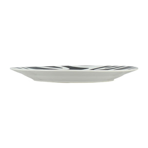 Lot de 6 assiettes plates 26,5cm en porcelaine à motif zèbre ANIMALS