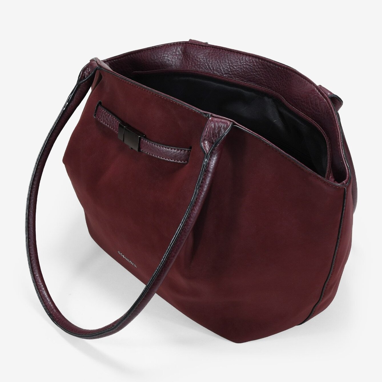 Bolso de hombro burdeos con hebilla