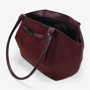 Bolso de hombro burdeos con hebilla