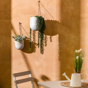 2 cache-pots suspendus "Tino" D19x40cm