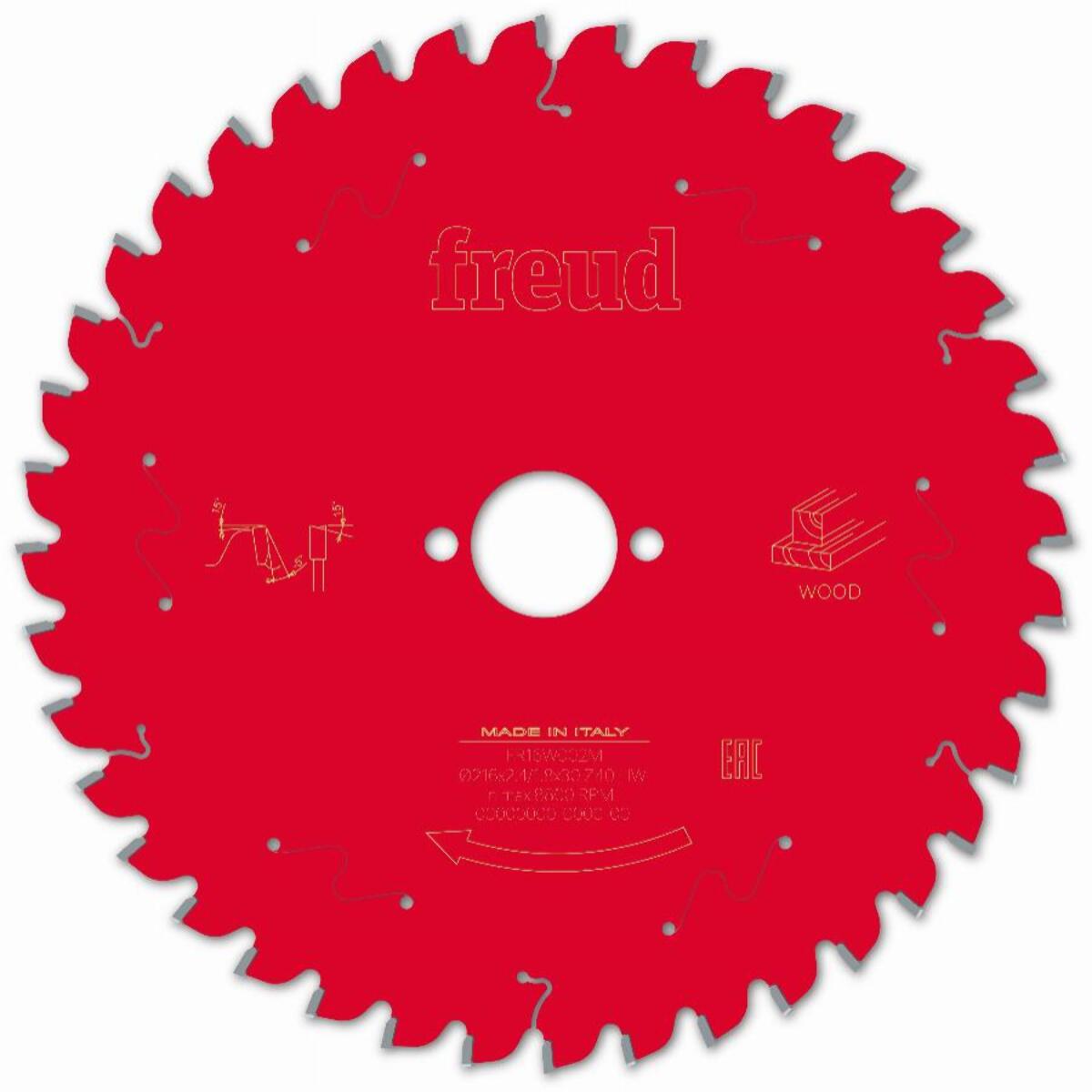 Lame pour scie circulaire portative FREUD - Ø216 2,4/1,8 AL30 Z40 BA -5° - F03FS09749 -FR16W002M