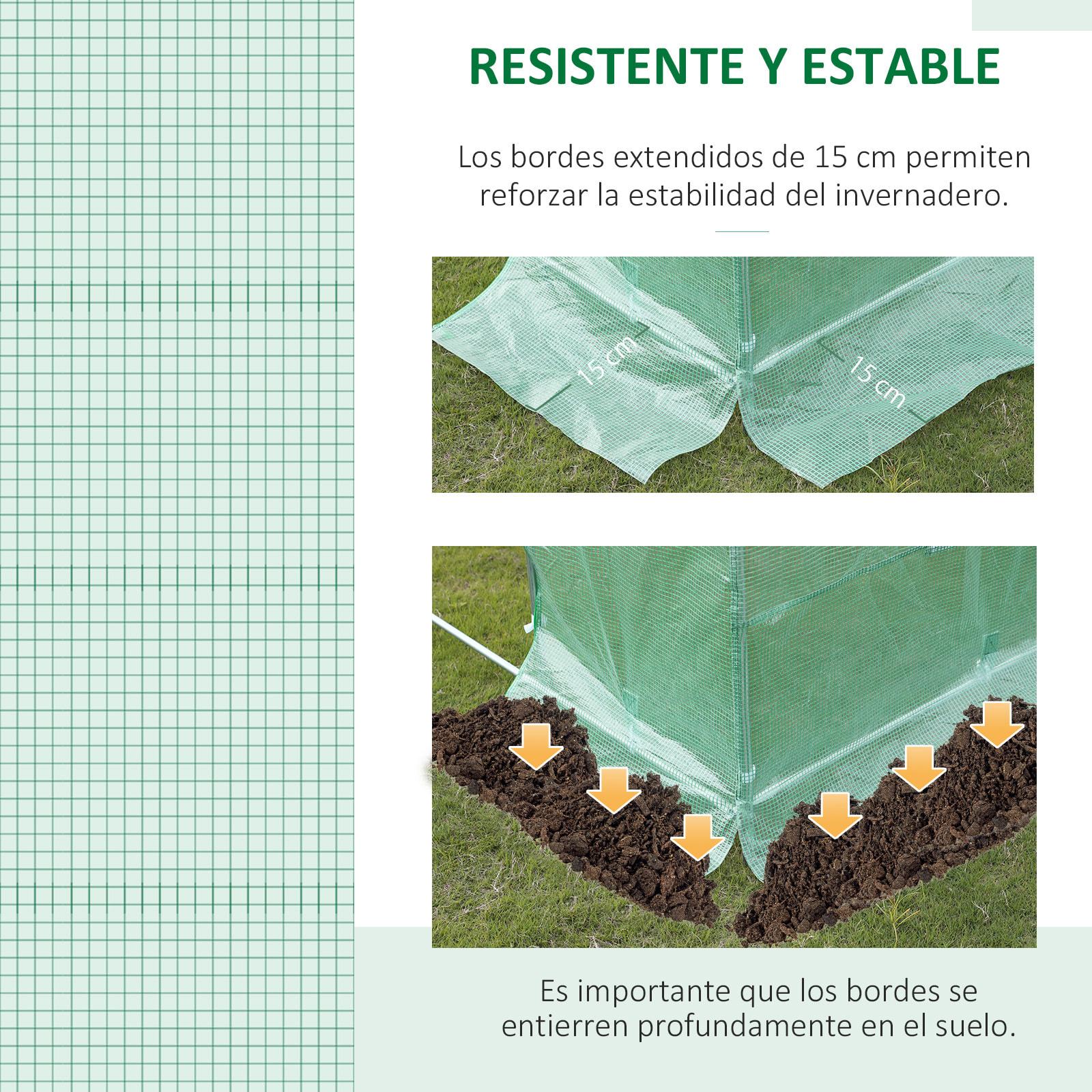 Cubierta de Invernadero Túnel 6x3x2m con 12 Ventanas y Puerta Enrollable Verde