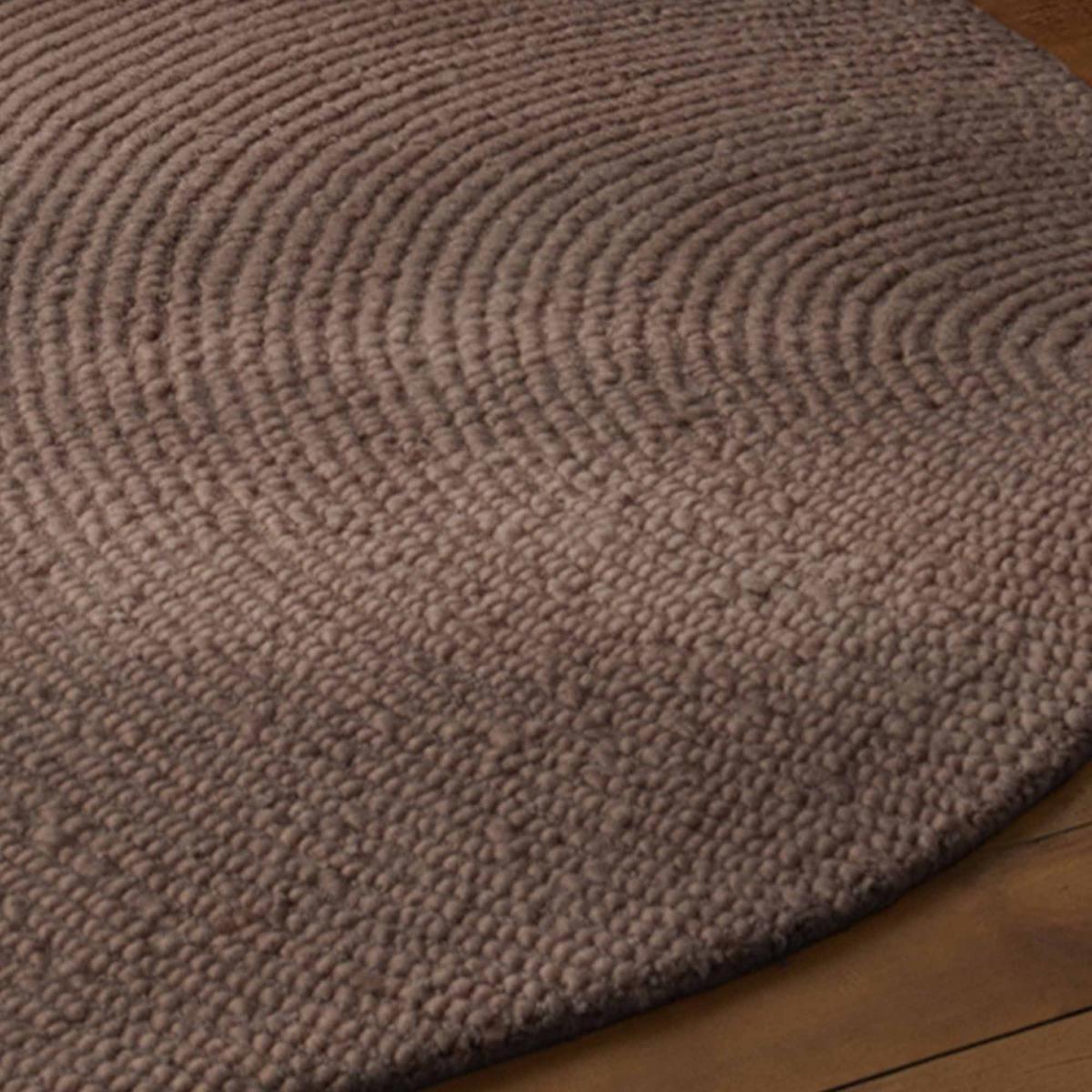 Tapis rond, motif rond, laine tissée main yox, chaleureux