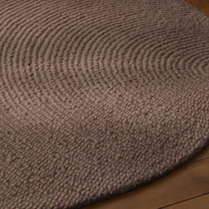 Tapis rond, motif rond, laine tissée main yox, chaleureux