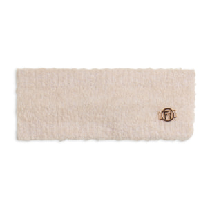 Fascia per capelli bouclé con logo dorato FY