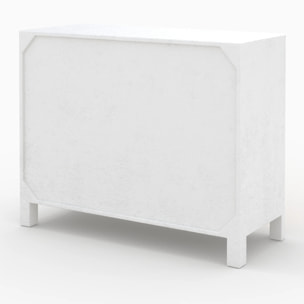 Petit buffet en béton blanc cassé et bois d'acacia - Tierra