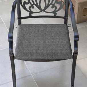 Conjunto de Cojines para Sillas de Comedor 47x47x7 cm Juego de 4 Piezas Cojines para Sillas de Jardín Impermeable y Protección UV 50+ para Interior y Exterior Gris