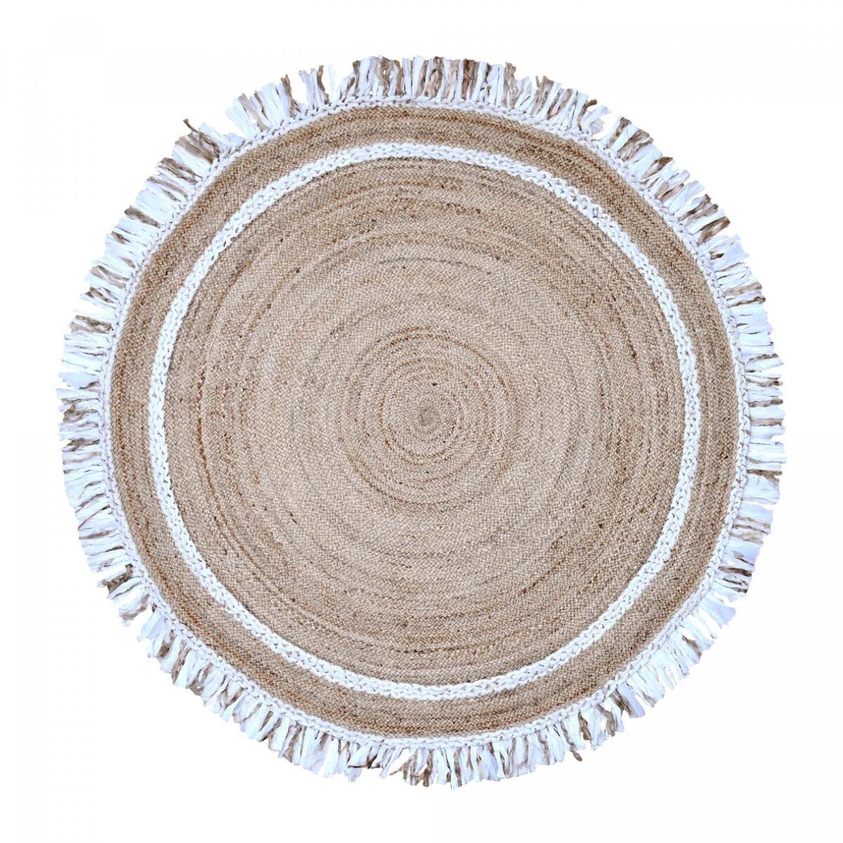 Tapis rond 80x80 rond JT SATCH Blanc , tapis jute artisanal