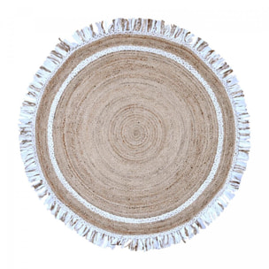 Tapis rond 80x80 rond JT SATCH Blanc , tapis jute artisanal
