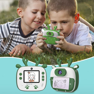 Fotocamera digitale D13, edizione XMAS, foto da 26mpx e video HD per bambini. Schermo da 2 pollici. Stampa istantanea delle tue foto preferite.