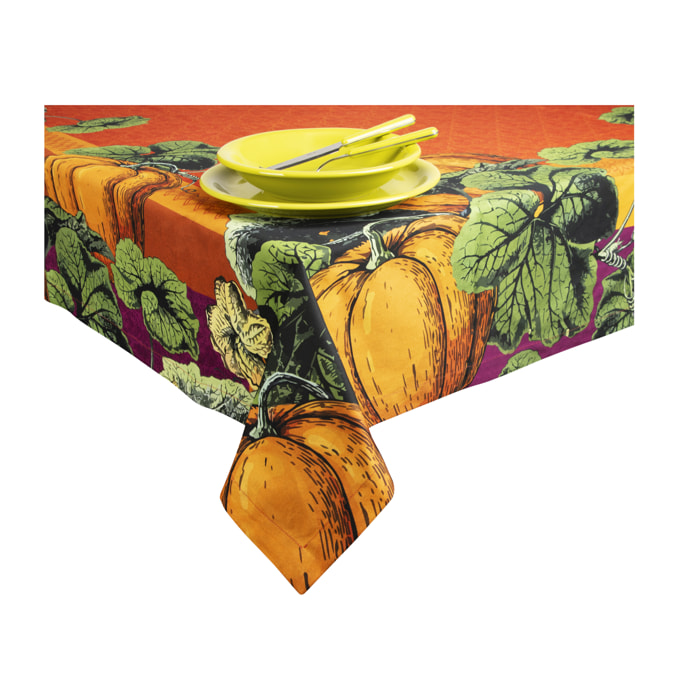 Tovaglia rettangolare Excelsa Pumpkin, 100% cotone drill multicolore, 150 x 250 cm