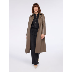 Fiorella Rubino - Gabardina larga con cinturón en la cintura - Gris