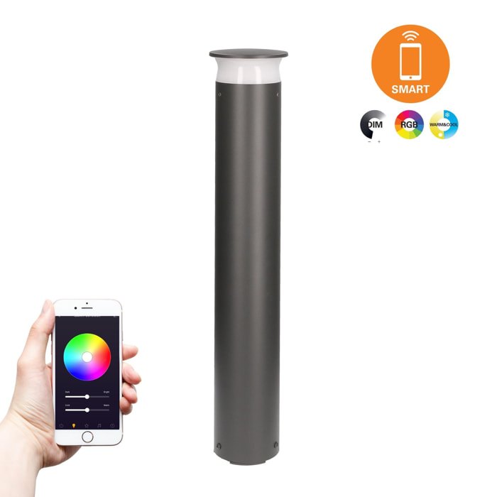 Forlight Baliza Ip65 Zip Led Led Led 3,,Na,,Naw Rgb Gris Urbano