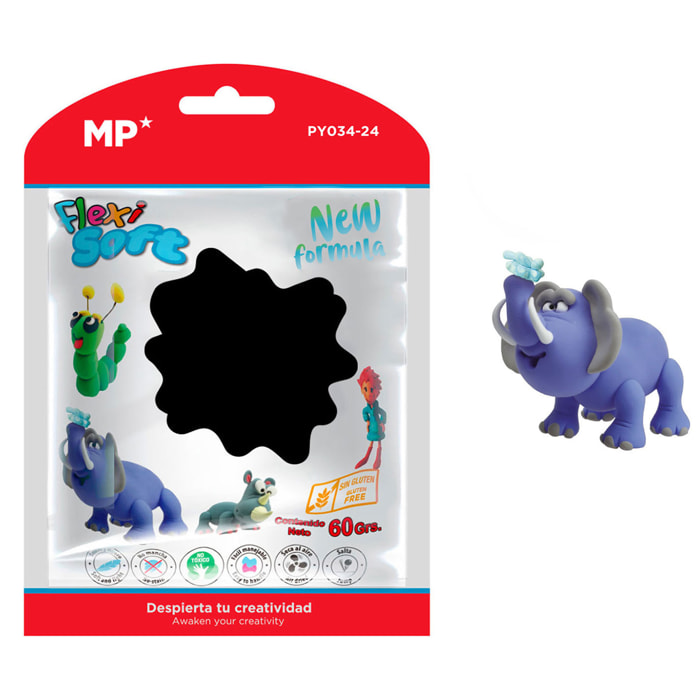 PACK 12 Uds. PASTA DE MODELAR 60 g NEGRO