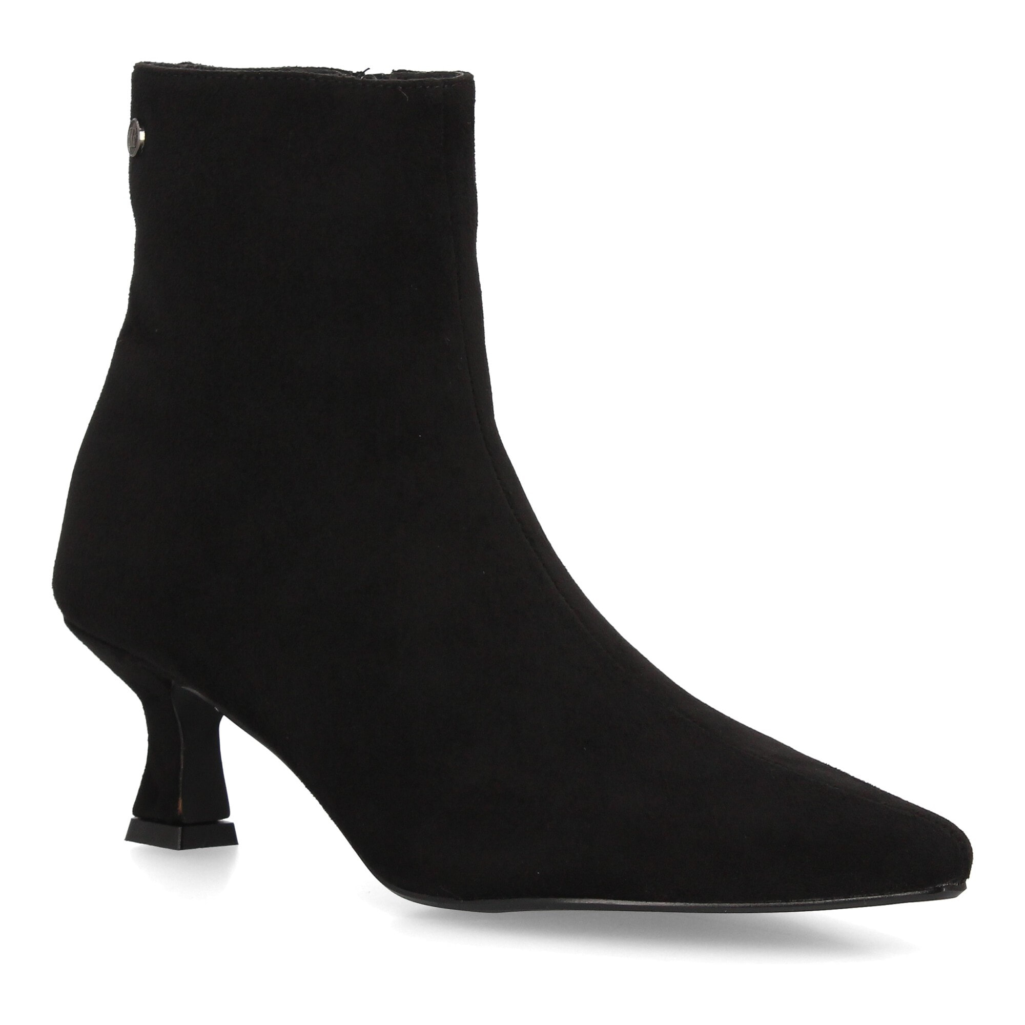 Botín elegante de tacón bajo con cremallera para mujer.