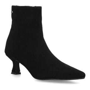 Botín elegante de tacón bajo con cremallera para mujer.