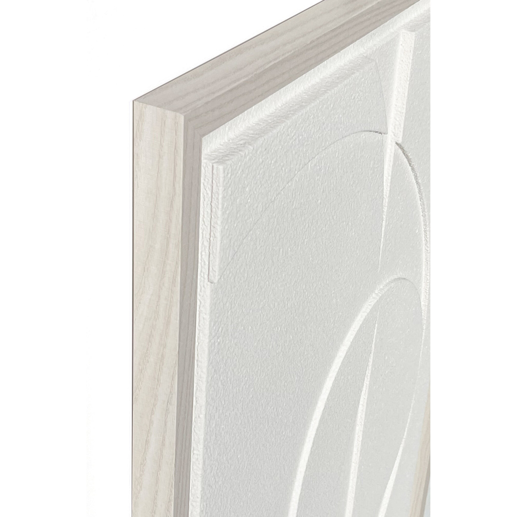 Cuadro Curves resina 3D texturizado geométrico blanco 93x63x4 cm