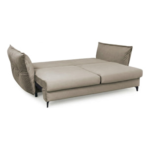 Canapé Velours Droit Convertible Verduro - 3 Places