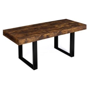 Tables à manger extensibles Brixton - Bois vieilli - Noir